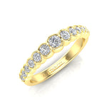 14K Gold Half-Bezel Diamond Ring Wedding Band - Abtin & Company 