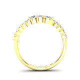 14K Gold Diamond Bezel Bypass Stacking Ring Band - Abtin & Company 