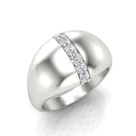 14K Yellow Gold Classic Dome Diamond Ring - Abtin & Company 