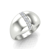 14K Yellow Gold Classic Dome Diamond Ring - Abtin & Company 