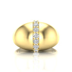14K Yellow Gold Classic Dome Diamond Ring - Abtin & Company 