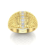 14K Gold Fancy Dome Diamond Ring Band - Abtin & Company 