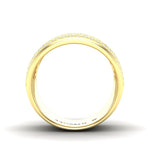 14K Gold Diamond Five Row Wide Dome Cluster Ring Band - Abtin & Company 
