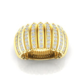 14K Gold Wide Diamond Dome Ring - Abtin & Company 