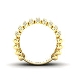 14K Gold Wide Diamond Dome Ring - Abtin & Company 