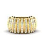 14K Gold Wide Diamond Dome Ring - Abtin & Company 