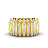 14K Gold Wide Diamond Dome Ring - Abtin & Company 