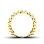 14K Gold Wide Diamond Dome Open Back Ring - Abtin & Company 