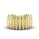 14K Gold Wide Diamond Dome Open Back Ring - Abtin & Company 