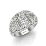 14K Gold Fancy Dome Diamond Ring Band - Abtin & Company 