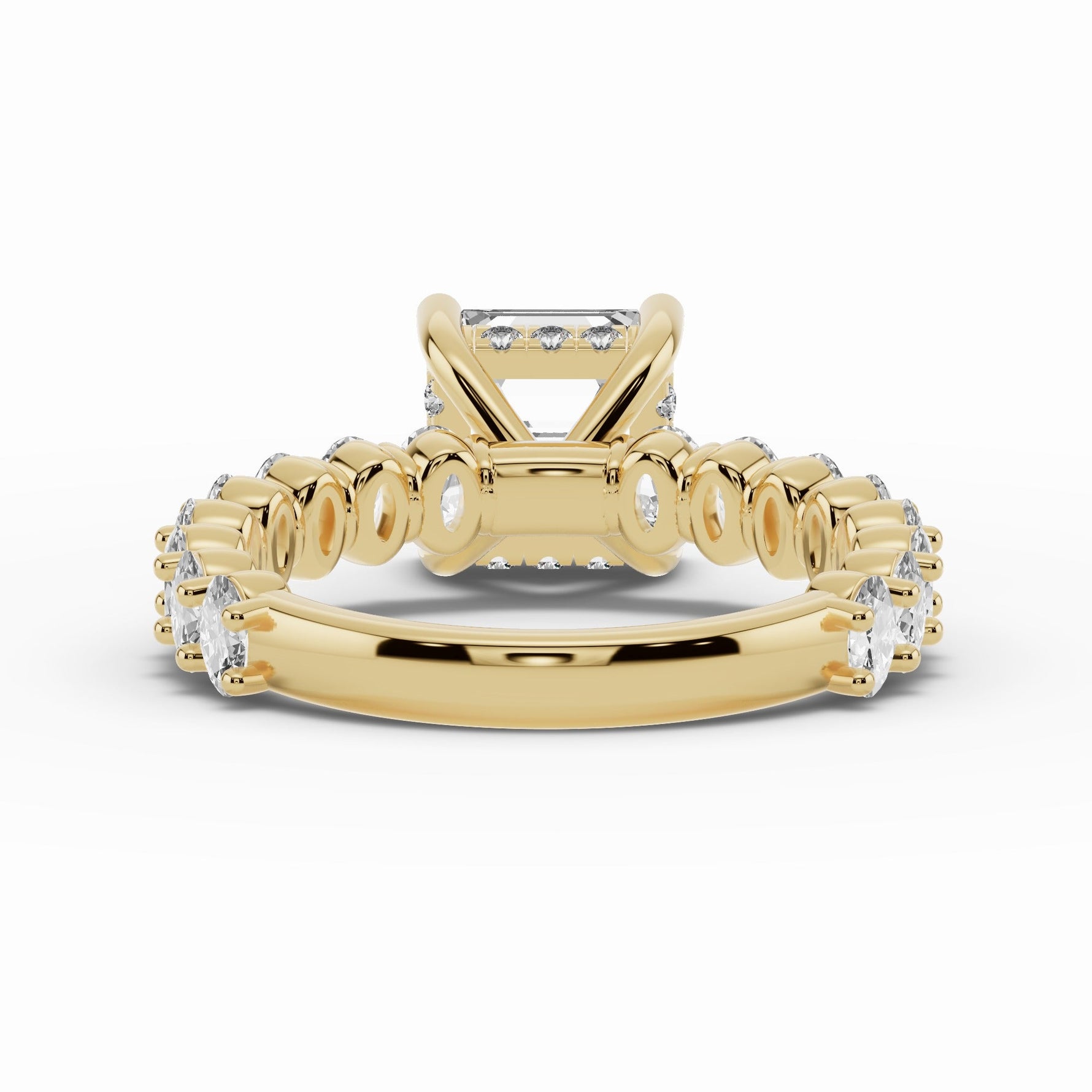 Asscher Aurielle Crown Engagement Ring Ring ABER-106-AS-LGD-1  - Abtin & Co.
