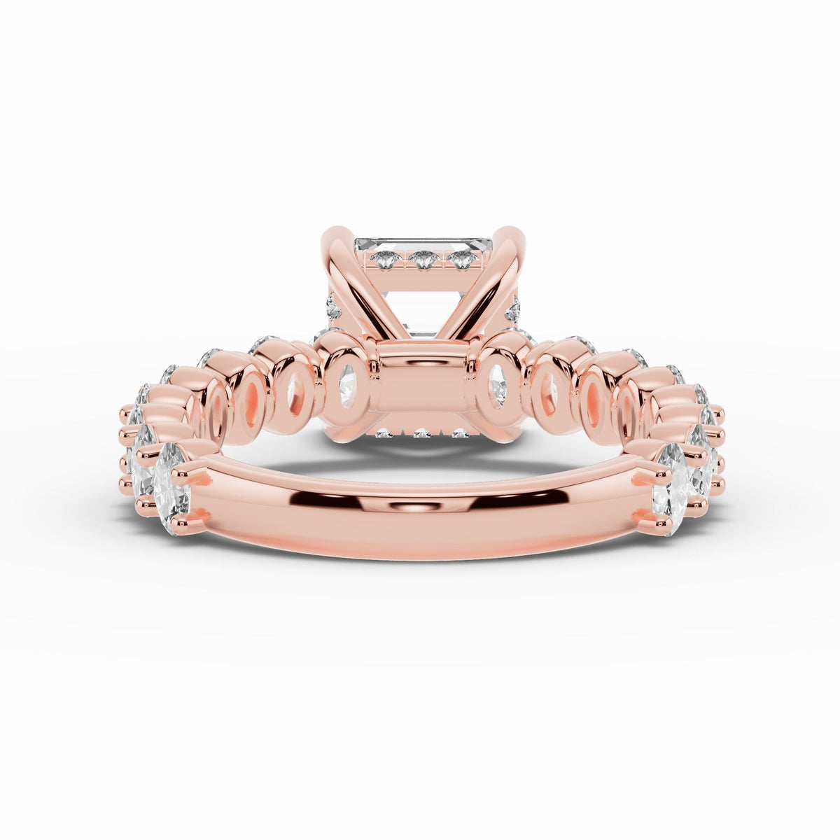 Asscher Aurielle Crown Engagement Ring Ring ABER-106-AS-LGD-11  - Abtin & Co.