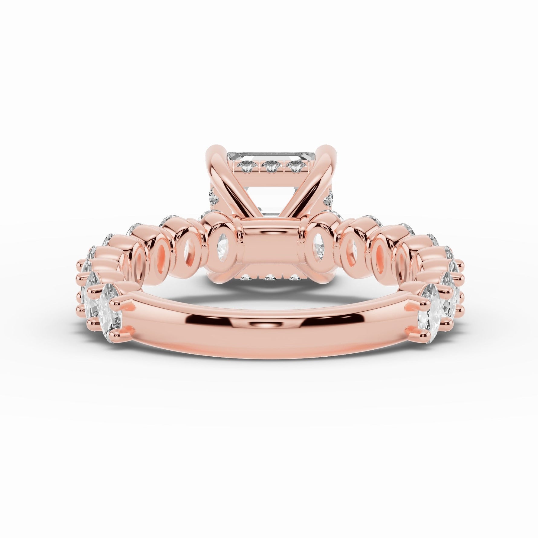 Asscher Aurielle Crown Engagement Ring Ring ABER-106-AS-LGD-11  - Abtin & Co.