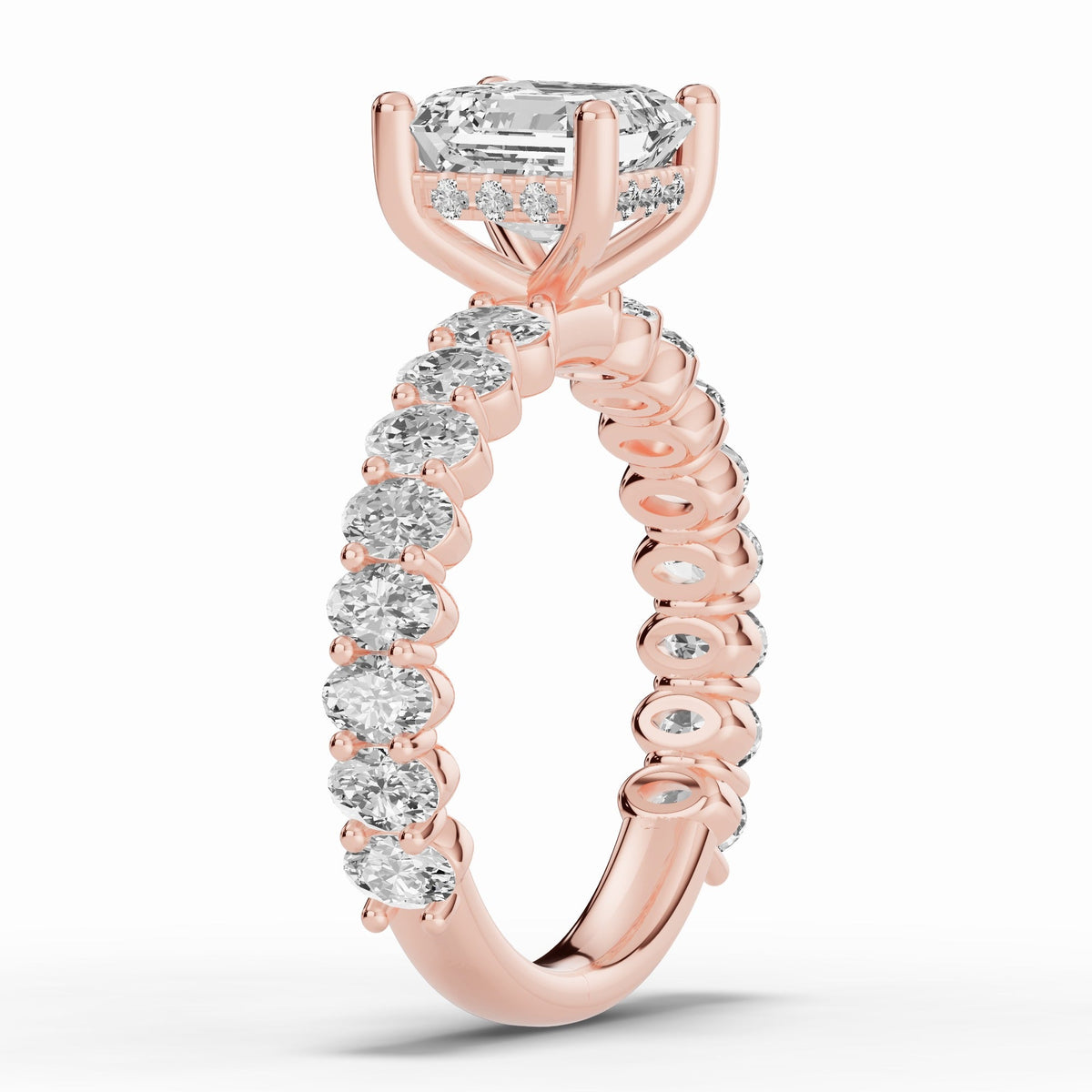 Asscher Aurielle Crown Engagement Ring Ring ABER-106-AS-LGD-11  - Abtin & Co.