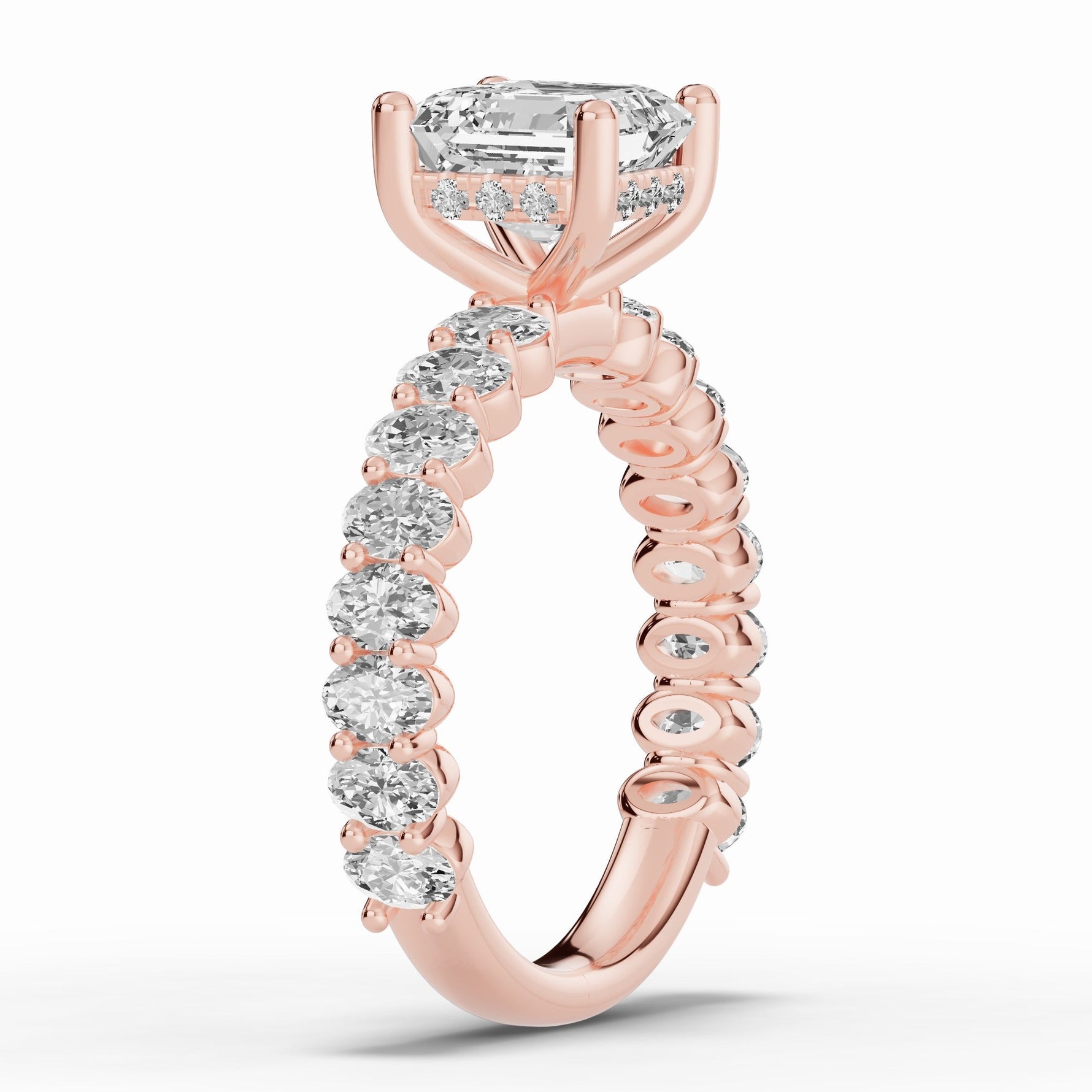 Asscher Aurielle Crown Engagement Ring Ring ABER-106-AS-LGD-11  - Abtin & Co.