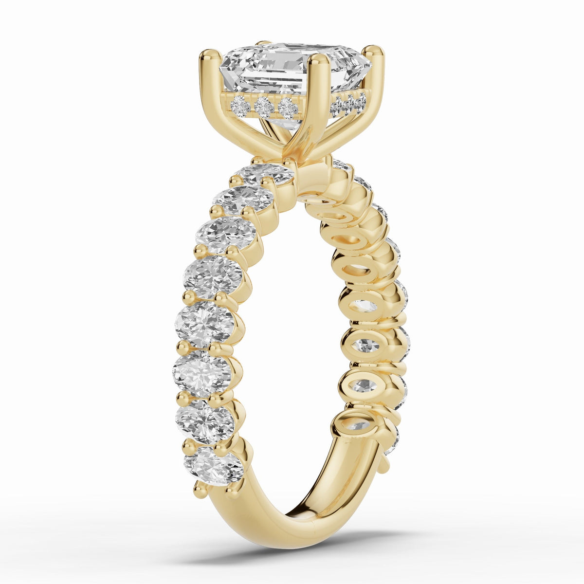 Asscher Aurielle Crown Engagement Ring Ring ABER-106-AS-LGD-1  - Abtin & Co.