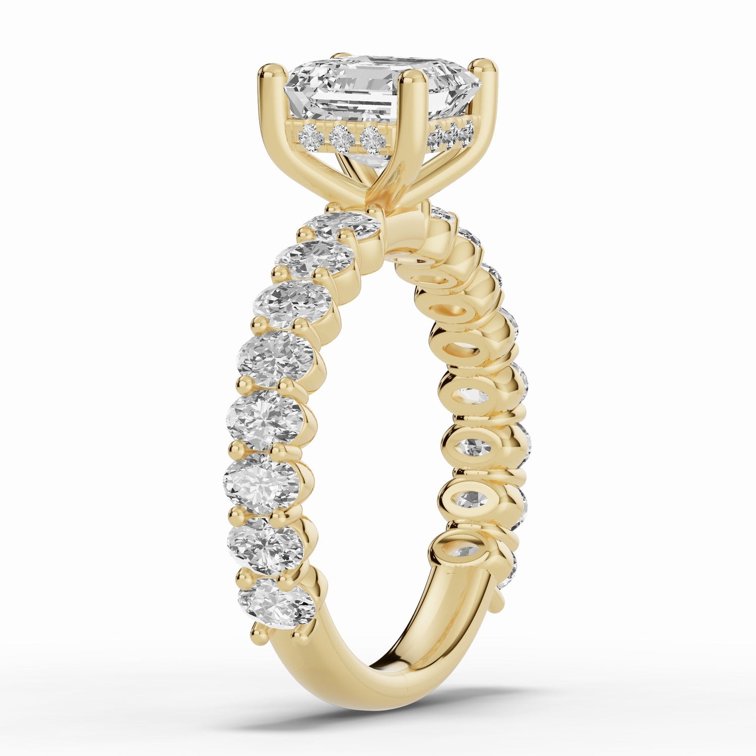 Asscher Aurielle Crown Engagement Ring Ring ABER-106-AS-LGD-1  - Abtin & Co.