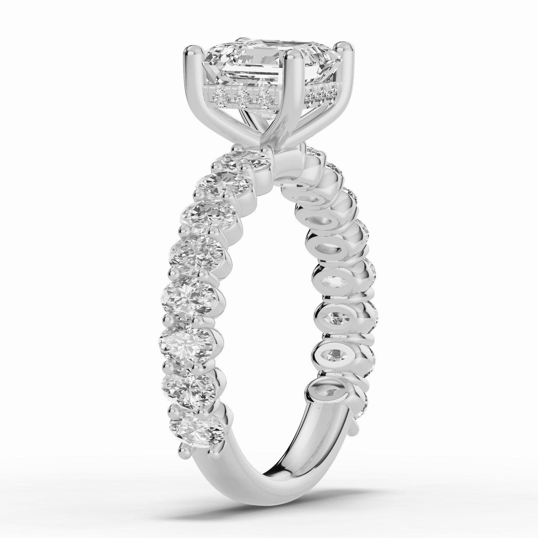 Asscher Aurielle Crown Engagement Ring Ring ABER-106-AS-LGD-6  - Abtin & Co.