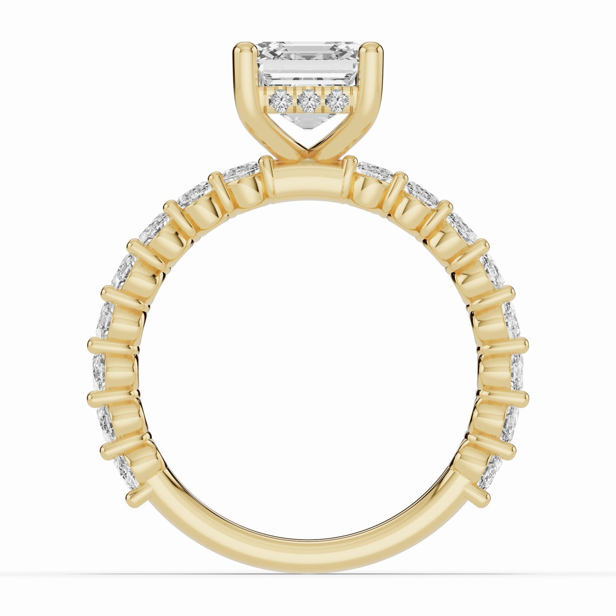 Asscher Aurielle Crown Engagement Ring Ring ABER-106-AS-LGD-1  - Abtin & Co.