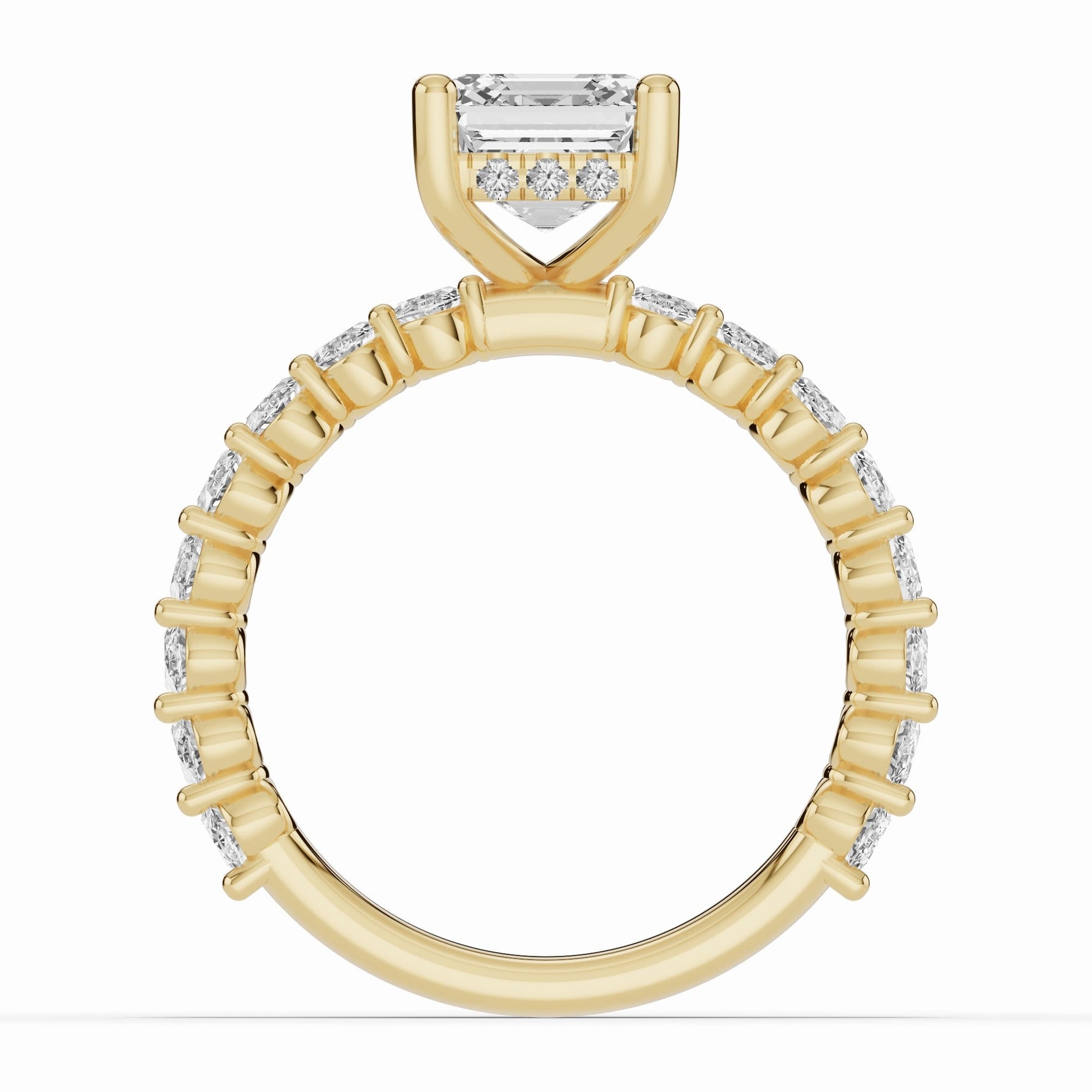 Asscher Aurielle Crown Engagement Ring Ring ABER-106-AS-LGD-1  - Abtin & Co.