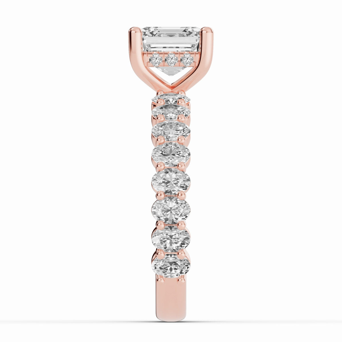 Asscher Aurielle Crown Engagement Ring Ring ABER-106-AS-LGD-11  - Abtin & Co.