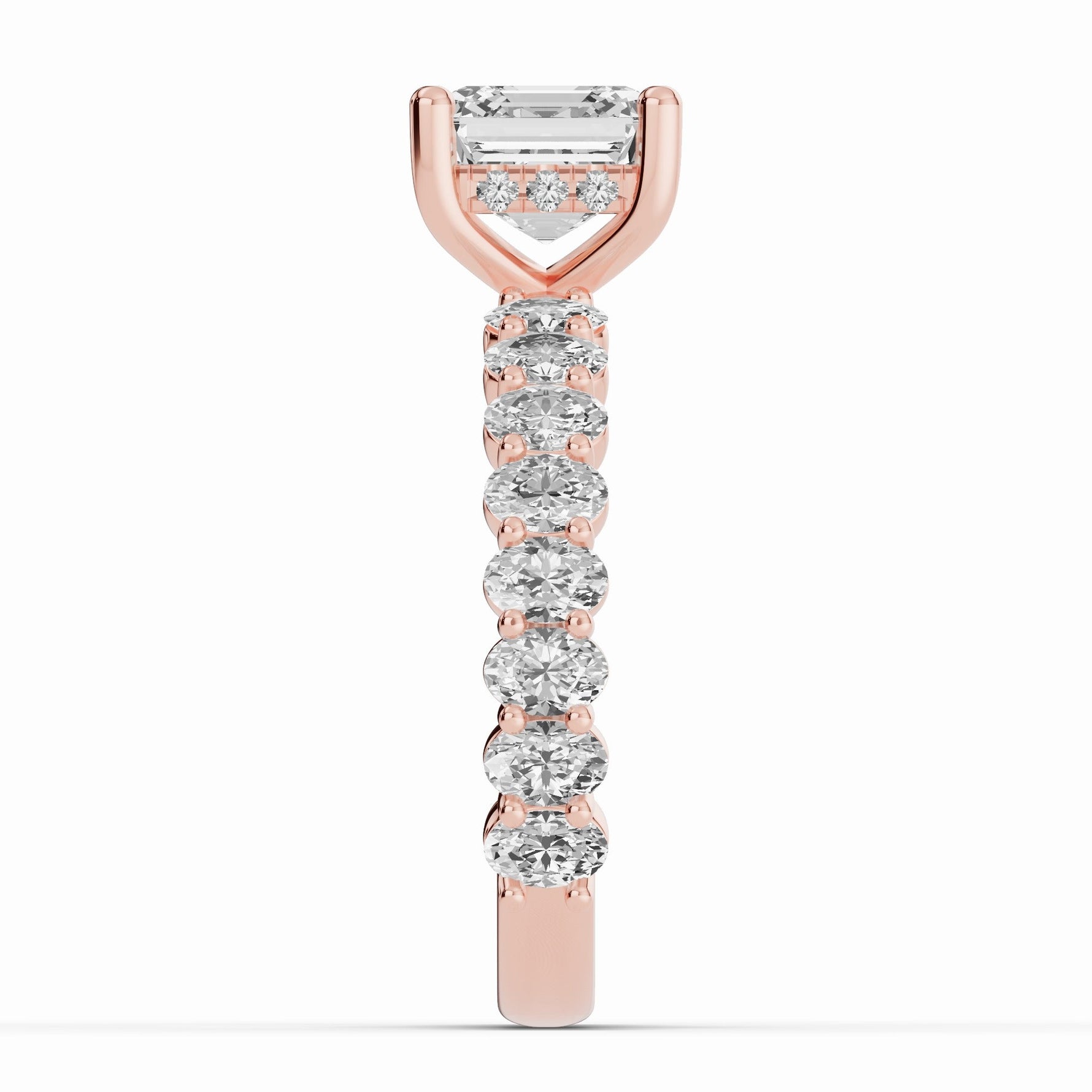 Asscher Aurielle Crown Engagement Ring Ring ABER-106-AS-LGD-11  - Abtin & Co.