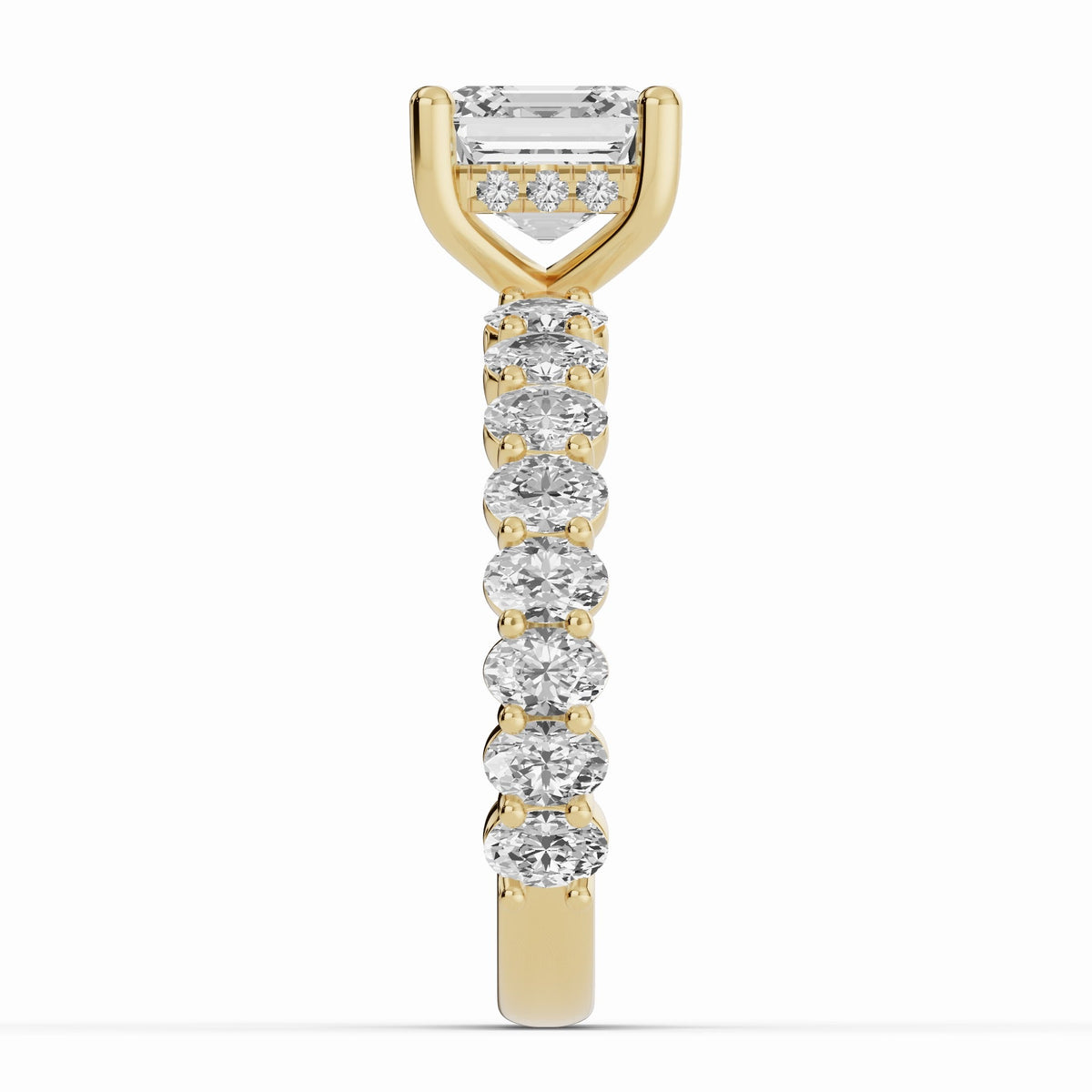 Asscher Aurielle Crown Engagement Ring Ring ABER-106-AS-LGD-1  - Abtin & Co.