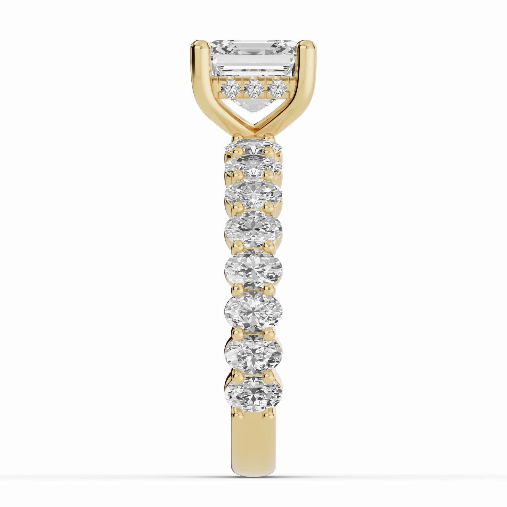 Asscher Aurielle Crown Engagement Ring Ring ABER-106-AS-LGD-1  - Abtin & Co.