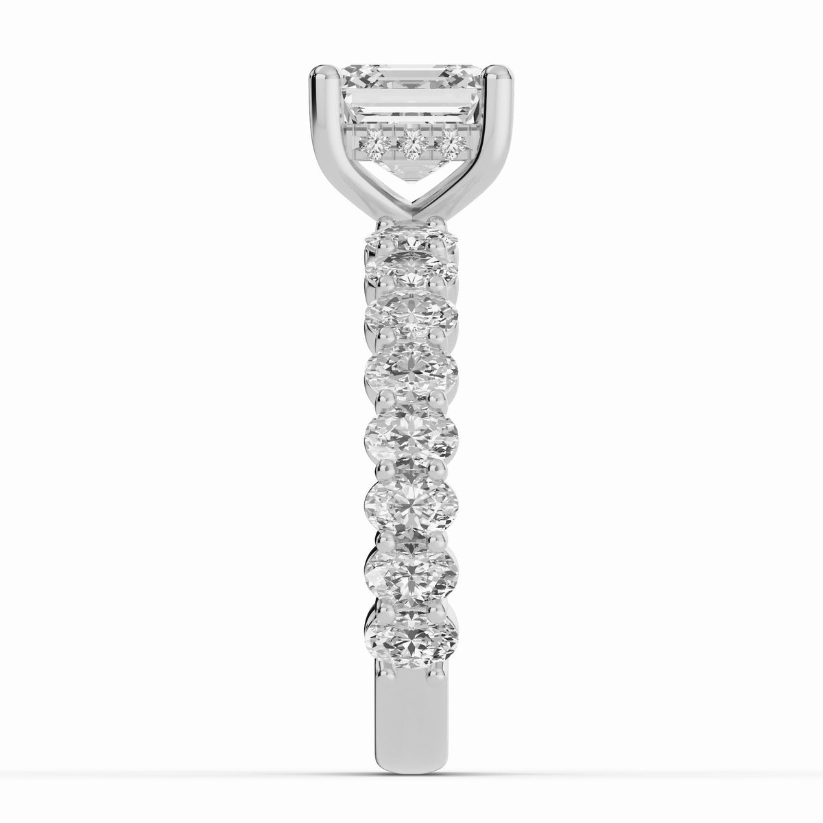 Asscher Aurielle Crown Engagement Ring Ring ABER-106-AS-LGD-6  - Abtin & Co.