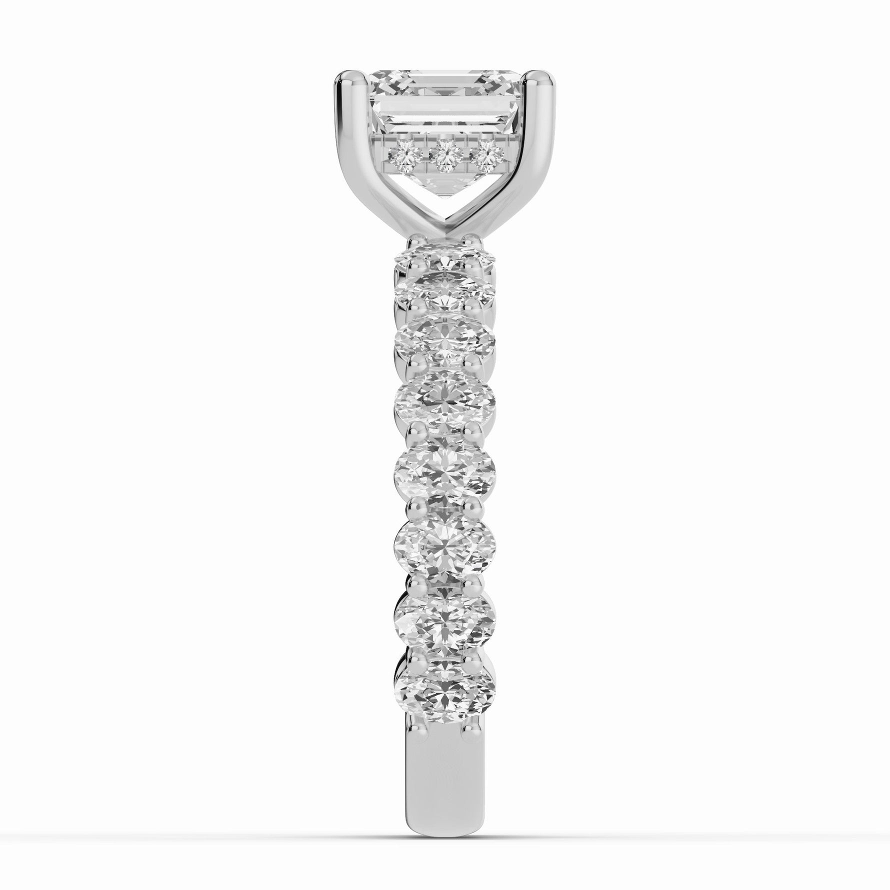 Asscher Aurielle Crown Engagement Ring Ring ABER-106-AS-LGD-6  - Abtin & Co.