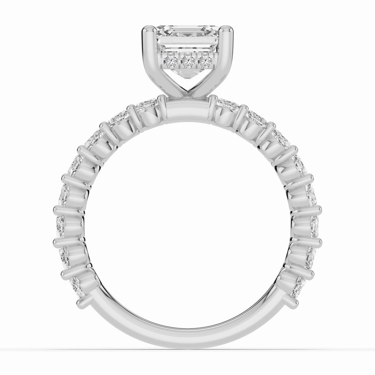 Asscher Aurielle Crown Engagement Ring Ring ABER-106-AS-LGD-6  - Abtin & Co.