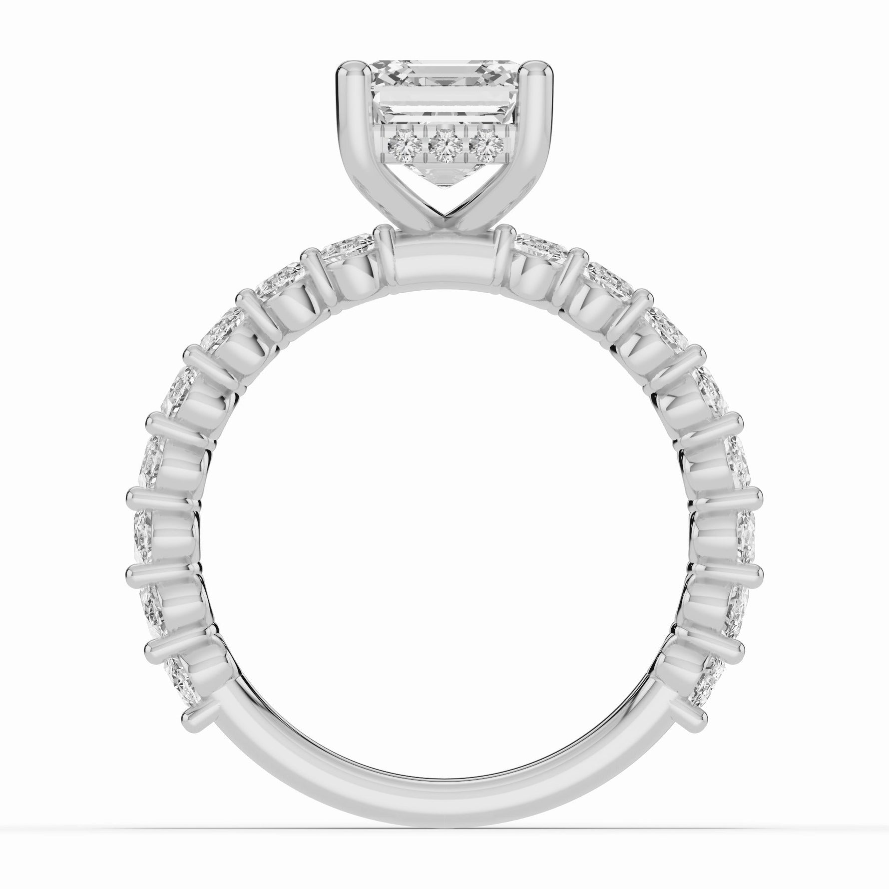 Asscher Aurielle Crown Engagement Ring Ring ABER-106-AS-LGD-6  - Abtin & Co.