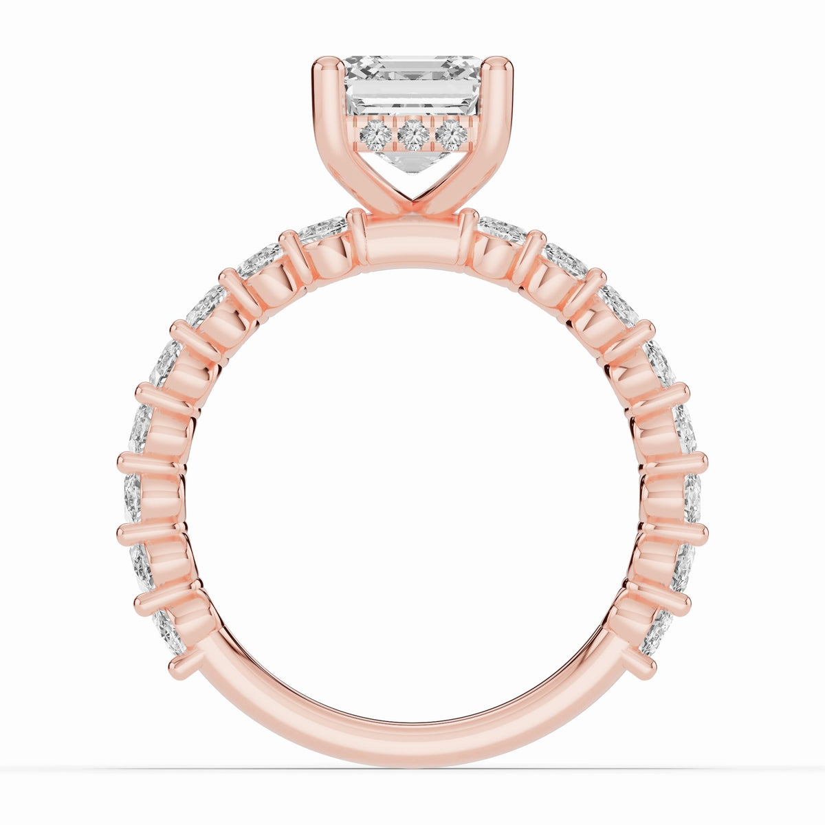 Asscher Aurielle Crown Engagement Ring Ring ABER-106-AS-LGD-11  - Abtin & Co.