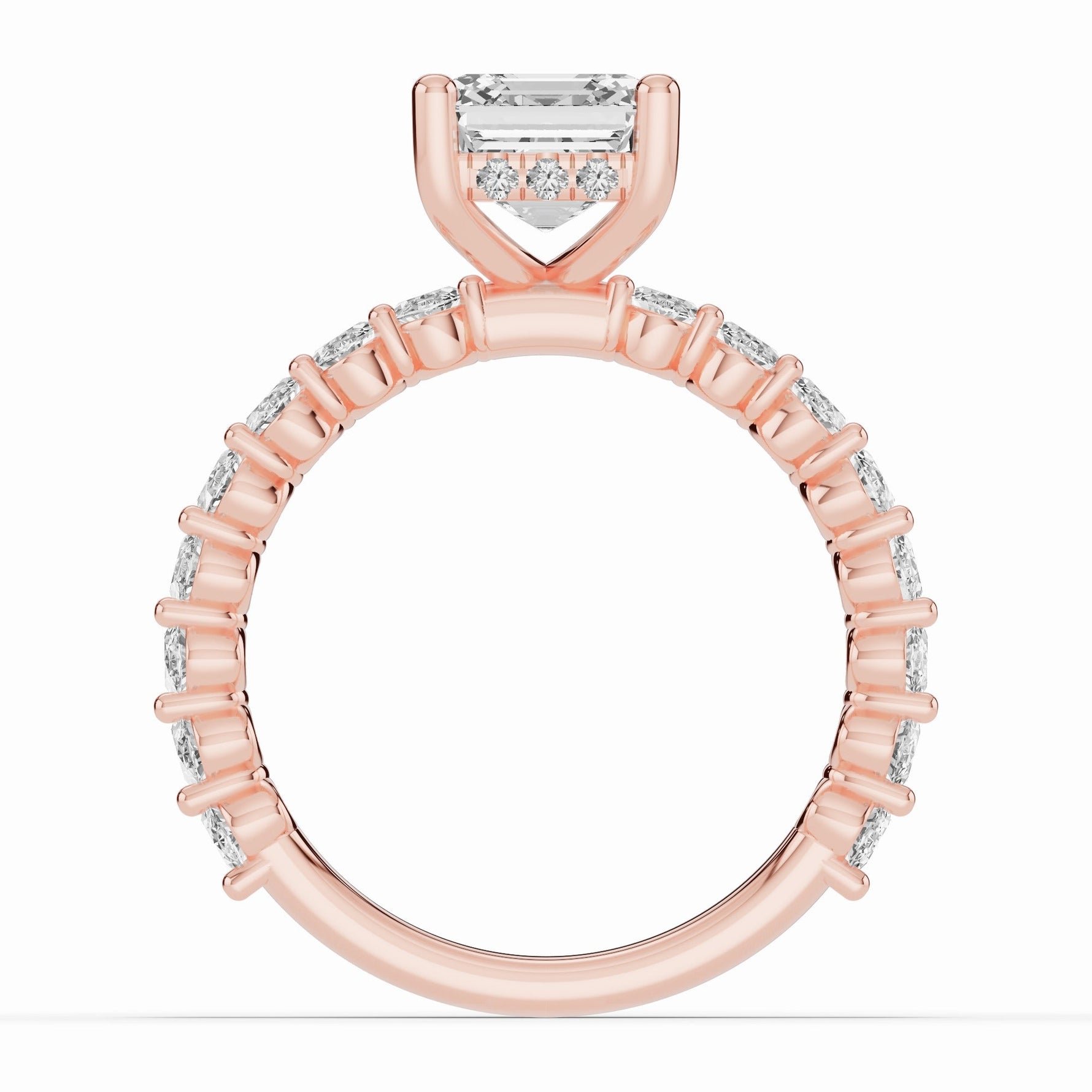 Asscher Aurielle Crown Engagement Ring Ring ABER-106-AS-LGD-11  - Abtin & Co.