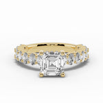 Asscher Aurielle Crown Engagement Ring Ring ABER-106-AS-LGD-1  - Abtin & Co.