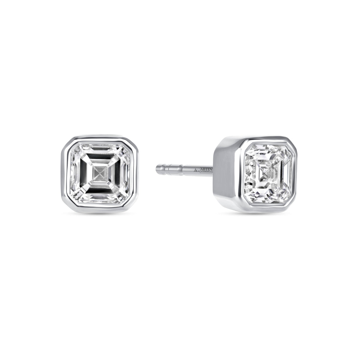 Asscher Célina Bezel Studs Earring ABE-233-D-4  - Abtin & Co.