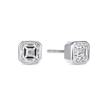 Asscher Célina Bezel Studs Earring ABE-233-D-4  - Abtin & Co.