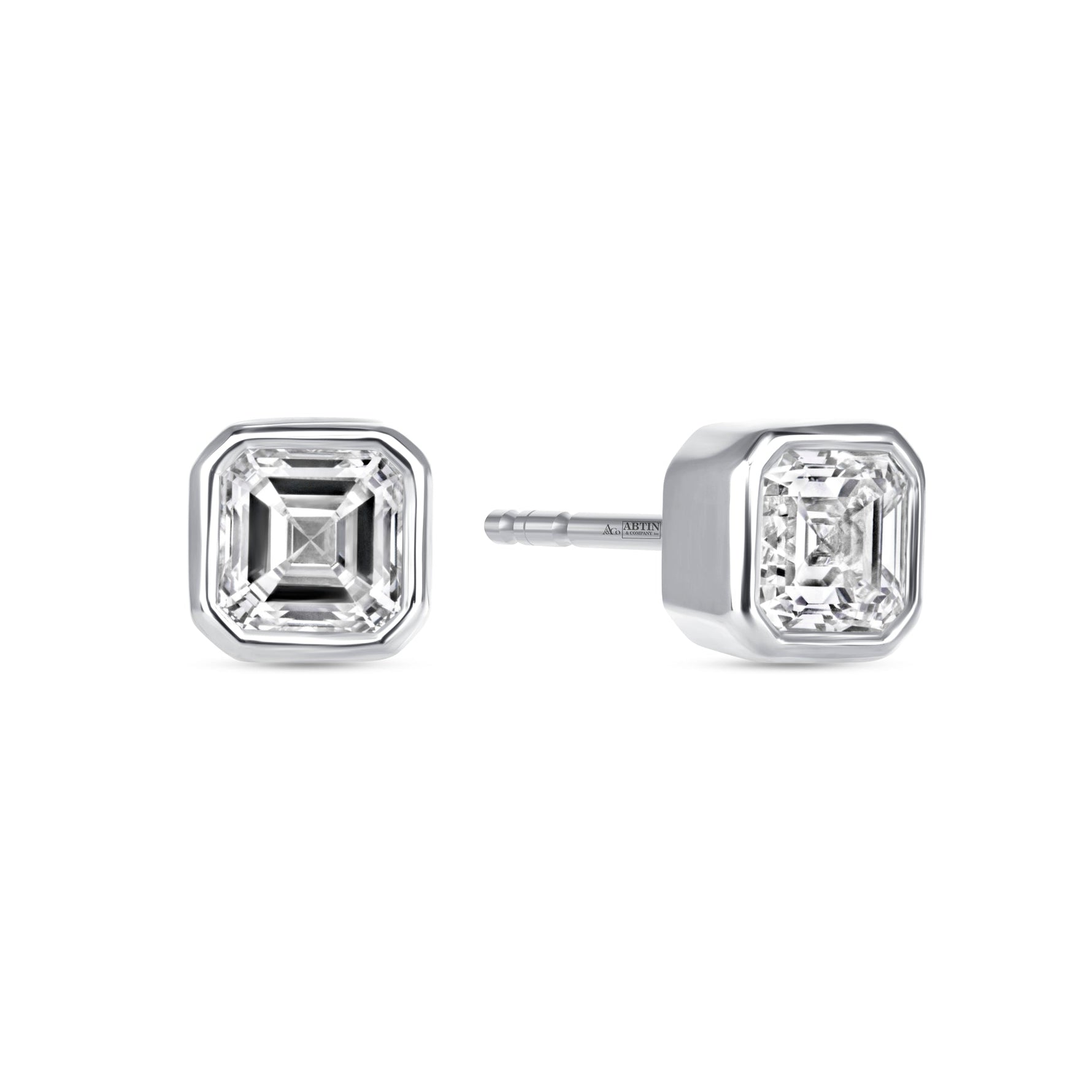 Asscher Célina Bezel Studs Earring ABE-233-D-4  - Abtin & Co.