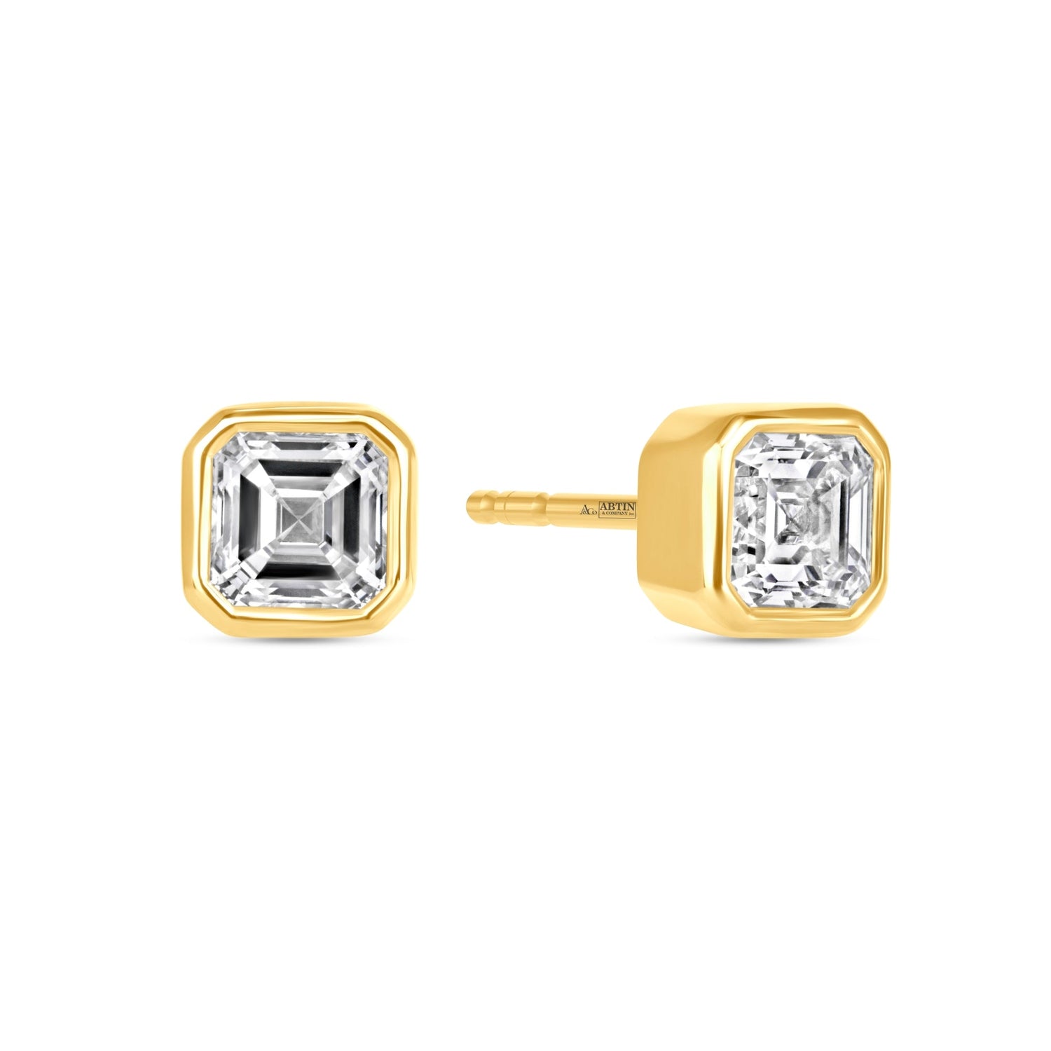 Asscher Célina Bezel Studs Earring ABE-233-D-1  - Abtin & Co.
