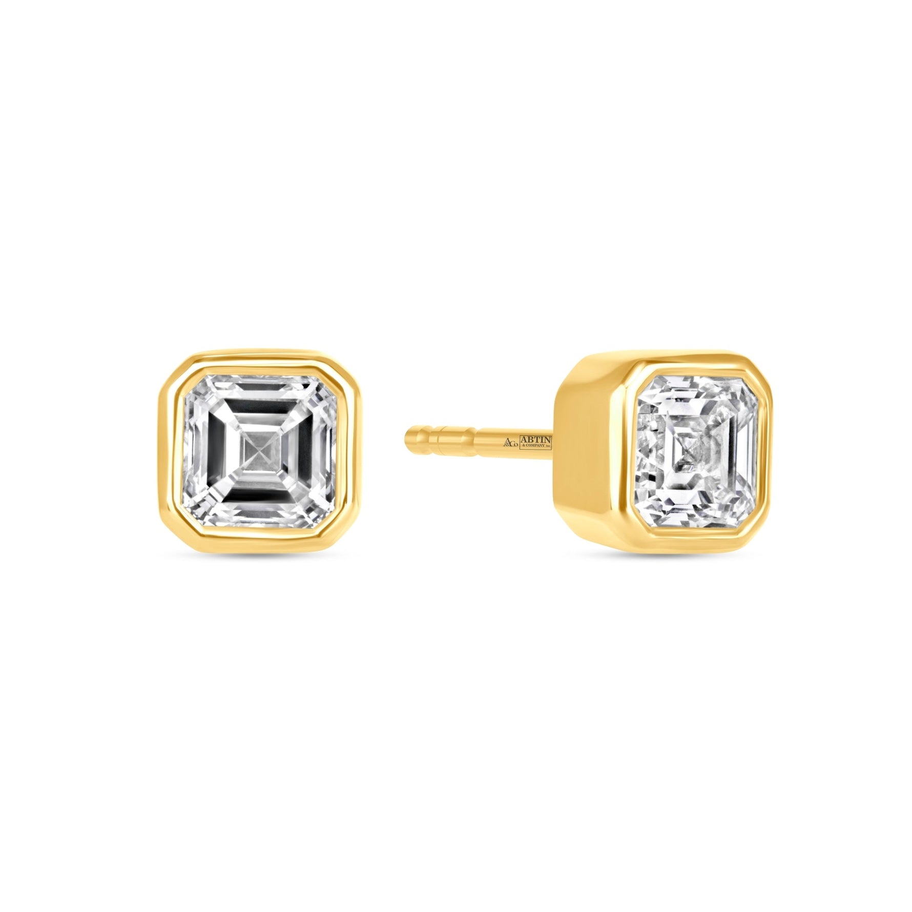 Asscher Célina Bezel Studs Earring ABE-233-D-1  - Abtin & Co.