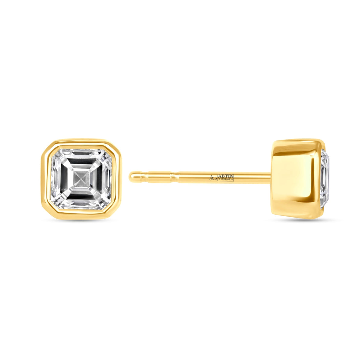 Asscher Célina Bezel Studs Earring ABE-233-D-1  - Abtin & Co.