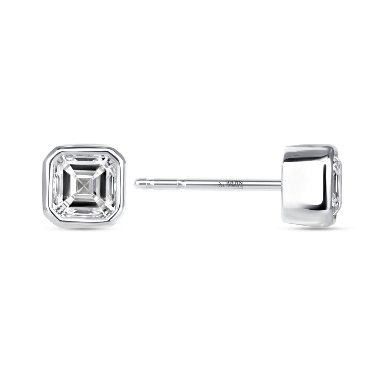 Asscher Célina Bezel Studs Earring ABE-233-D-4  - Abtin & Co.