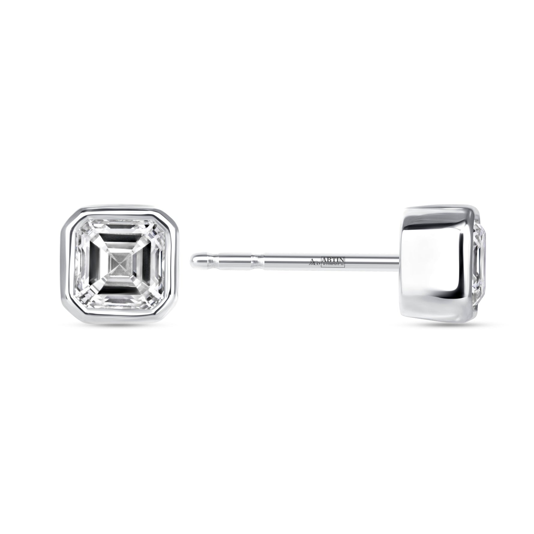 Asscher Célina Bezel Studs Earring ABE-233-D-4  - Abtin & Co.