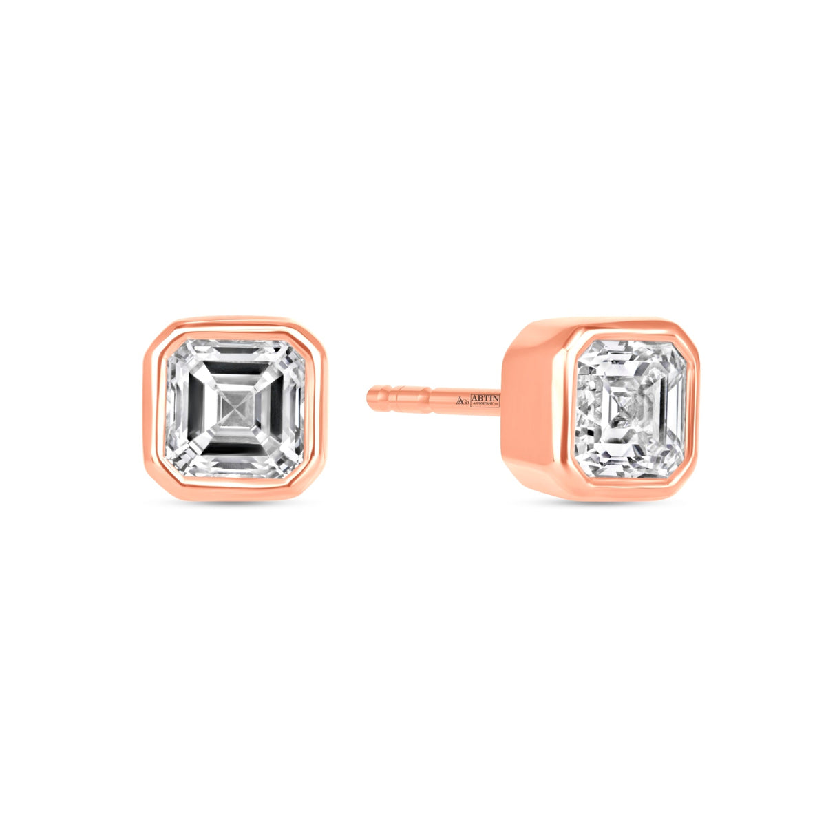 Asscher Célina Bezel Studs Earring ABE-233-D-7  - Abtin & Co.