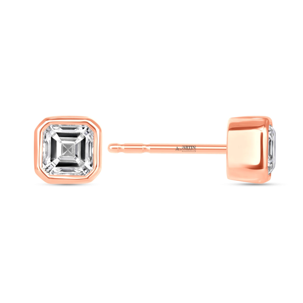 Asscher Célina Bezel Studs Earring ABE-233-D-7  - Abtin & Co.