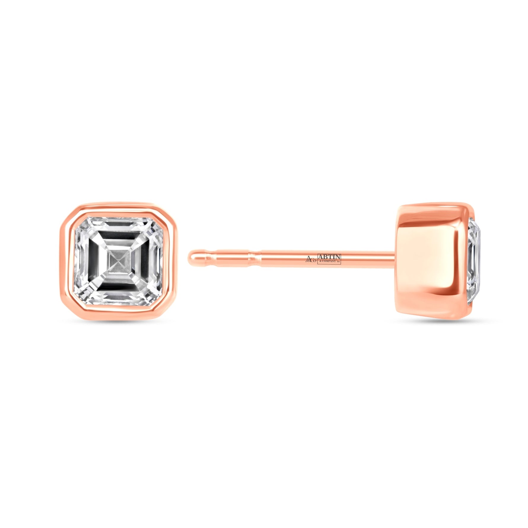 Asscher Célina Bezel Studs Earring ABE-233-D-7  - Abtin & Co.