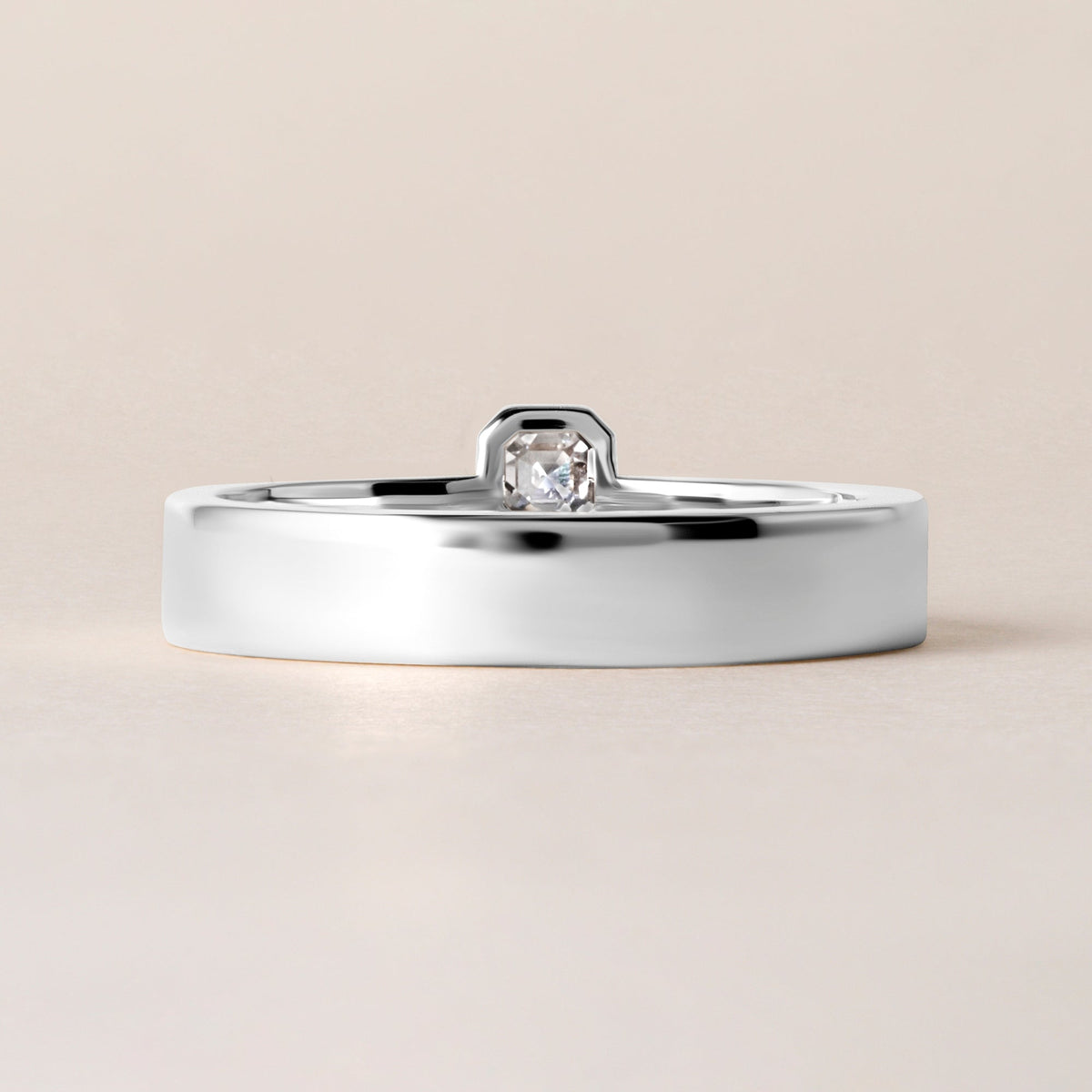 Asscher Centerline Edge Ring Ring ABB-713.1V1-AS-D-14  - Abtin & Co.