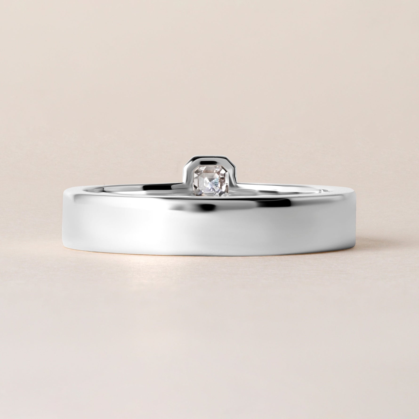 Asscher Centerline Edge Ring Ring ABB-713.1V1-AS-D-14  - Abtin & Co.