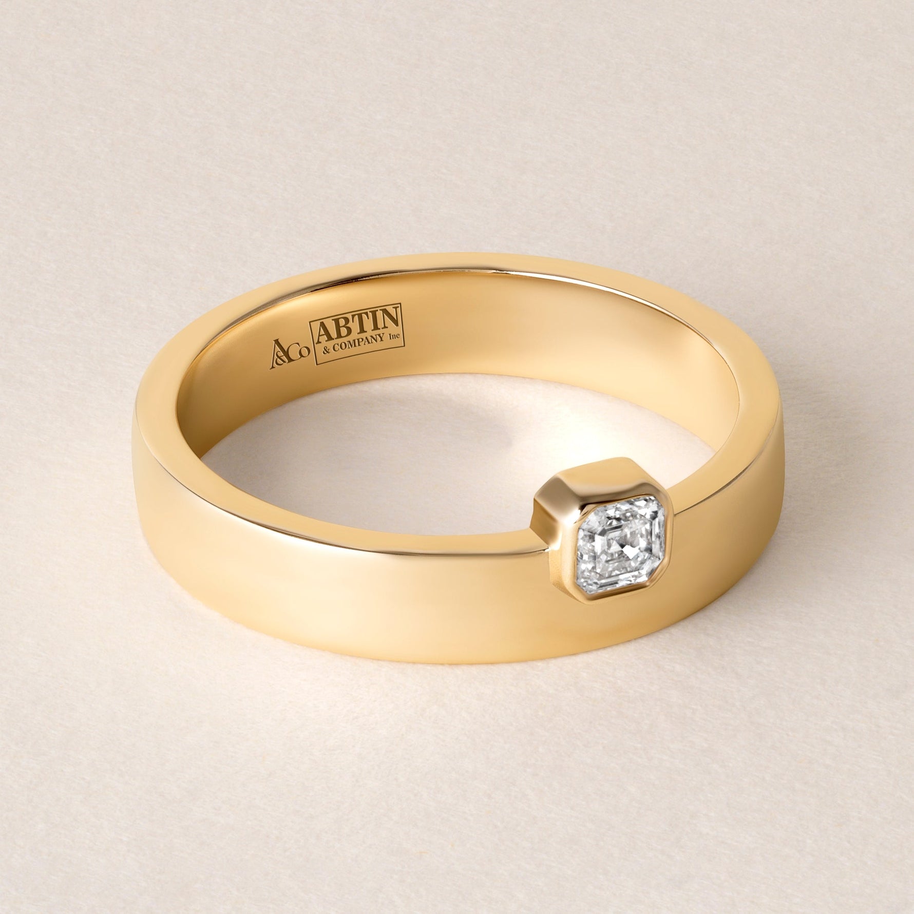 Asscher Centerline Edge Ring Ring ABB-713.1V1-AS-D-1  - Abtin & Co.
