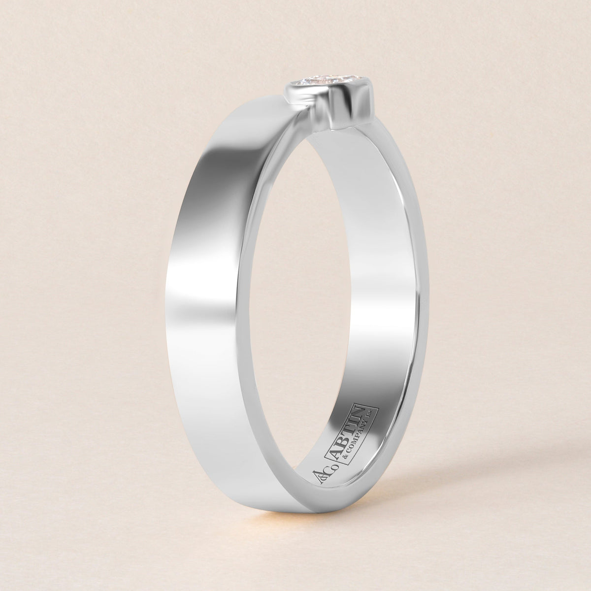 Asscher Centerline Edge Ring Ring ABB-713.1V1-AS-D-14  - Abtin & Co.